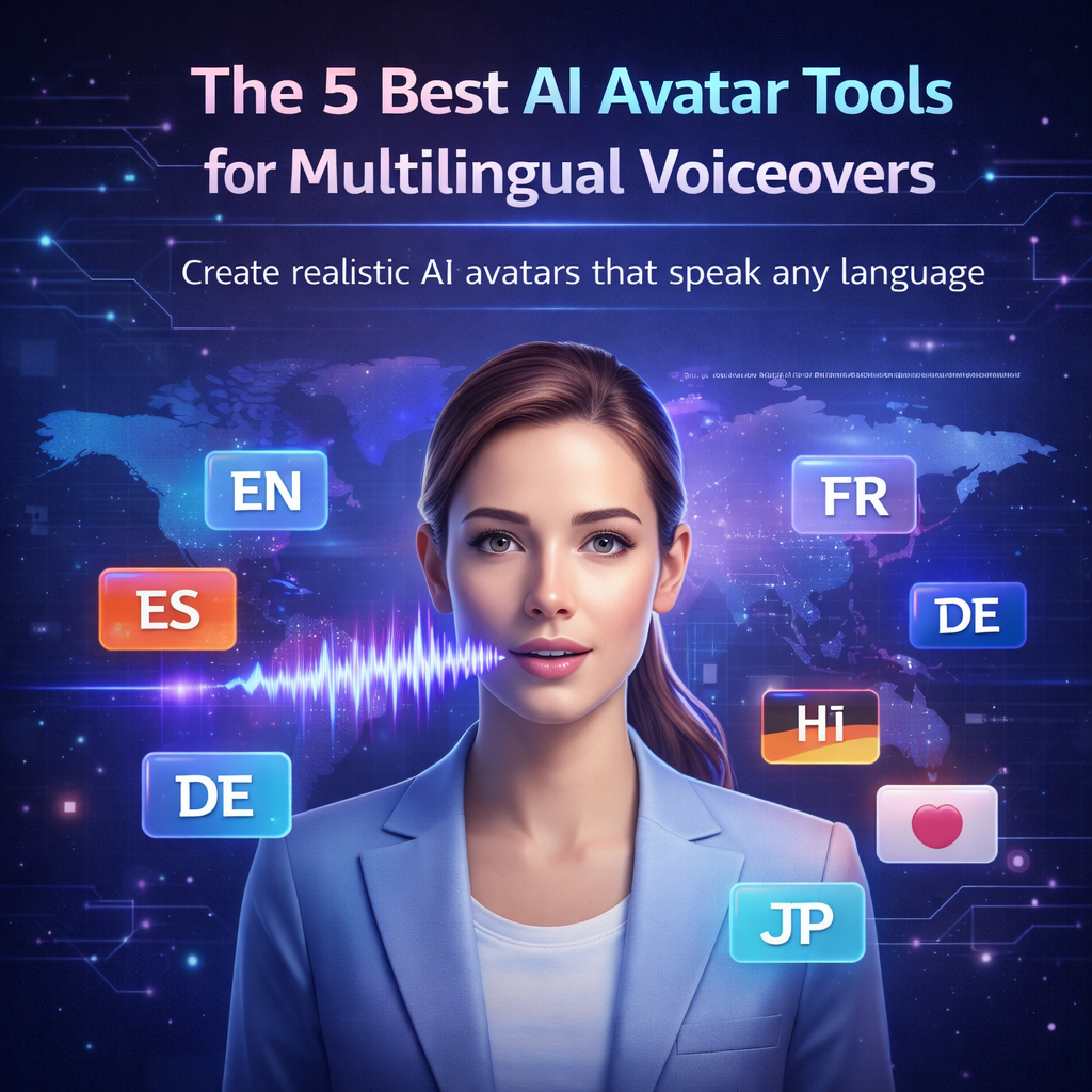 The 5 best AI avatar tools for multilingual voiceovers with realistic avatars and natural speech.