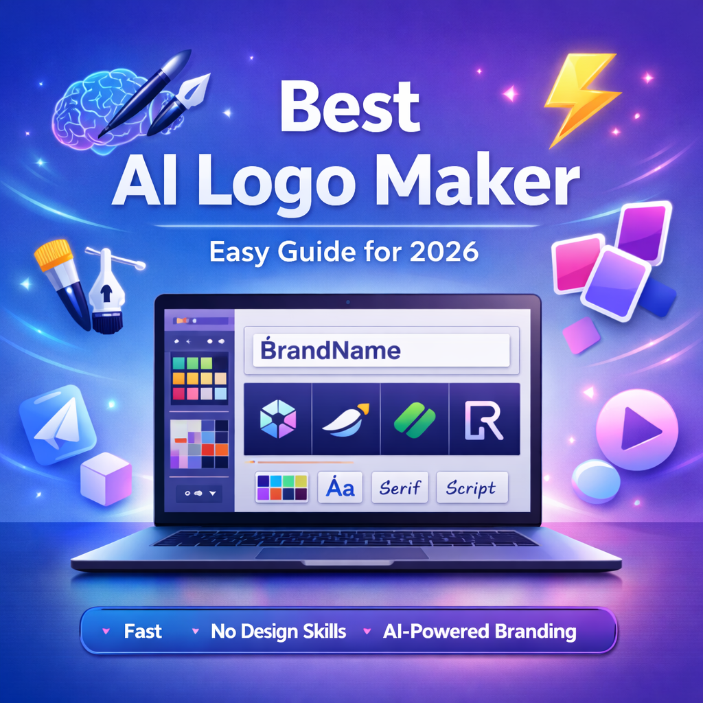 Best AI logo maker interface showing AI-powered logo design tools and branding elements for 2026