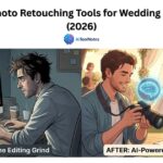 A before-and-after comparison graphic titled "Best AI Headshot Generator Comparison for LinkedIn Profiles" by AIToolNotes. The left side, labeled "Before (Selfies)," shows three casual smartphone photos of a smiling woman. The right side, labeled "After (AI Headshots)," shows three professional, corporate-style headshots of the same woman in business attire, generated by AI.