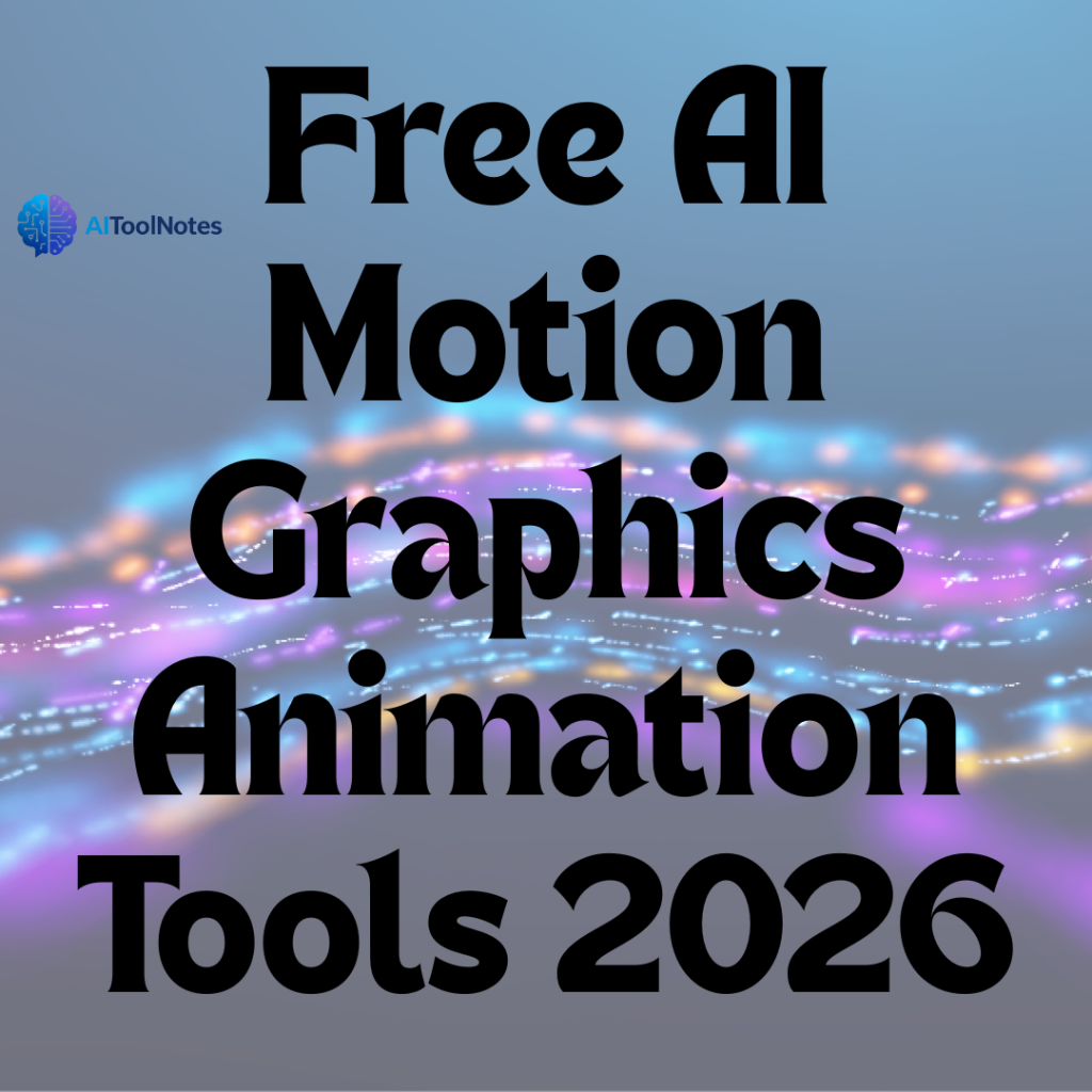 Free AI motion graphics animation tools 2026 concept showing futuristic digital motion waves and creative AI design