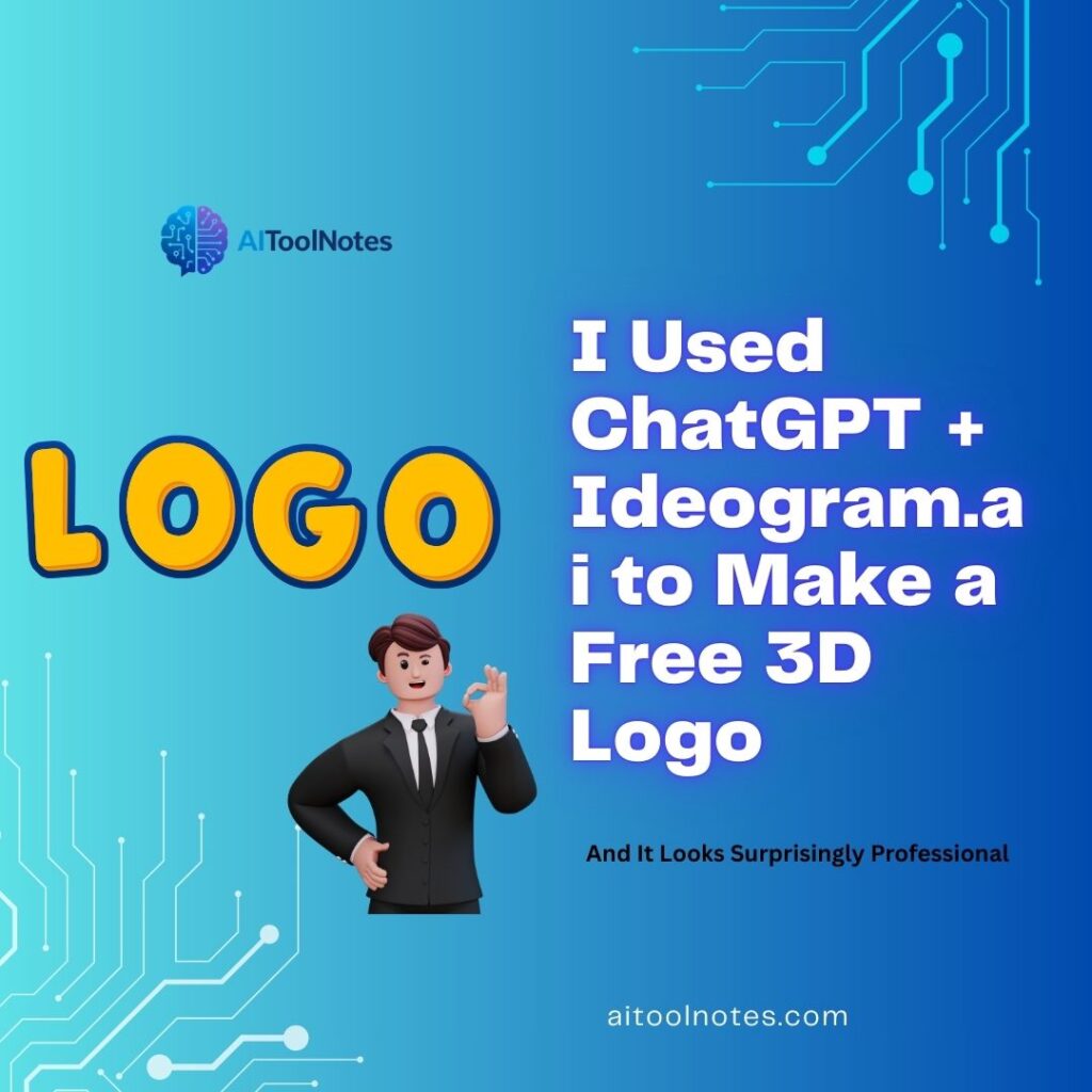 ChatGPT generating a detailed 3D logo design prompt for use in an AI image generator